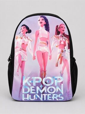 KPOP Demon Hunters Backpack – Full Size School Book Bag with Side Pockets